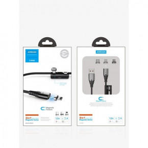  31 Joyroom Lightning+Micro USB+Type-C S-M408 |1.2m 3A| black 3