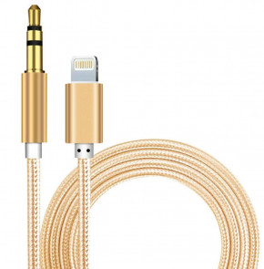  AUX Lightning - TRS Audio 3.5 Male/Male 1 Gold (S0991)