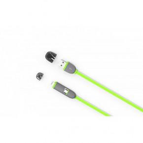  2in1 Ldnio LC81 MicroUSB+Lightning 1M 2.1A Green 5