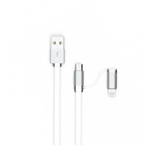  2in1 Ldnio LC84 MicroUSB+Lightning 1M 2.1A White