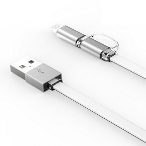  2in1 Ldnio LC84 MicroUSB+Lightning 1M 2.1A White 4