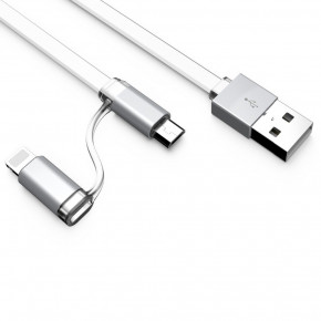  2in1 Ldnio LC84 MicroUSB+Lightning 1M 2.1A White 5