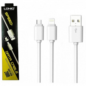  LDNIO SY-05 Lightning USB (2.1A) (2m) White (BS-000063070)