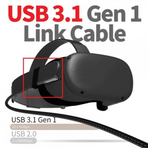  Type-C-Type-C Gtwin 90 Degrees Oculus Quest Gen2 Link VR USB 3.1 Gen1 5Gbps 3A 5m Black (1005003912229640U5B) 4