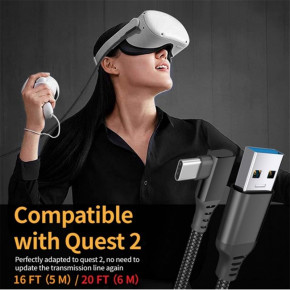  Type-C-Type-C Gtwin 90 Degrees Oculus Quest Gen2 Link VR USB 3.1 Gen1 5Gbps 3A 5m Black (1005003912229640U5B) 10