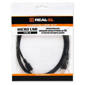  USB-MicroUSB REAL-EL Premium 1m Black (EL123500031) 3