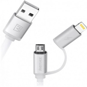  21 Micro USB+Lightning Remax Aurora RC-020t silver