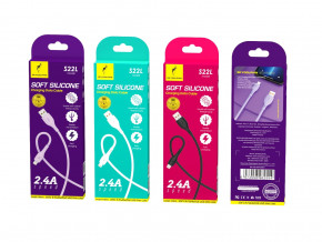  SkyDolphin S22V Soft Silicone USB - microUSB 1, Violet (USB-000606)