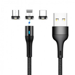   31 Usams Lightning+Micro USB+Type-C US-SJ438 |1m 2.1A| black