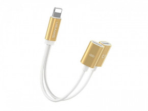  Usams US-SJ160 Adapter Cable Dual lightning 2 in 1 Gold