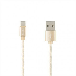  Usams US-SJ030 Type-C 2.0 Braided Wire Cable - U-Knit Series 1m Gold