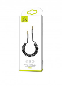  Usams US-SJ256 Spring Audio Cable AUX 3.5  AUX 3,5  1,2m Black (SJ256YP01)