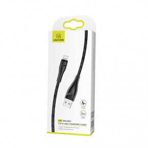  Usams US-SJ391 U41 Lightning Braided Data and Charging Cable 2A 1m Black (SJ391USB01)