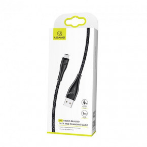  Usams US-SJ393 U41 Micro Braided Data and Charging Cable USB Micro 2A 1m Black (SJ393USB01) 3