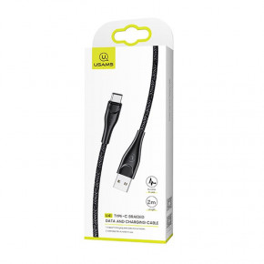  Usams US-SJ395 U41 Type-C Braided Data and Charging Cable USB Type-C 2A 2m Black (SJ395USB01) 3