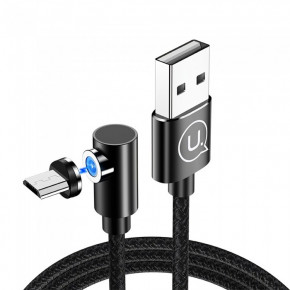  Usams US-SJ446 U54 Micro Right-angle Magnetic Charging Cable USB Micro 2A 1m Black (SJ446USB01)