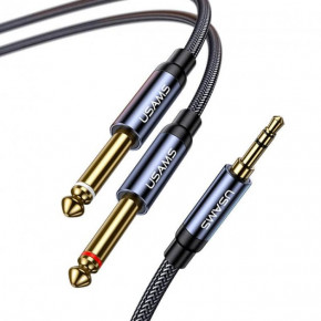  Usams US-SJ540 3.5mm to Dual 6.35mm Aluminum Alloy Audio Cable AUX 3.5  6,3  (jack) 2m Tarnish (SJ540YP01)