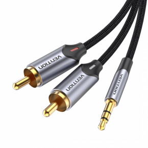  Vention AUX 3.5 mm M - 2xRCA M, 1.5 m, Black (BCNBG) 3