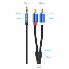  Vention AUX 3.5 mm M - 2xRCA M, 1.5 m, Blue (BCPLG) 9