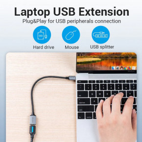  Vention USB Type-C USB Type-A Female 15 c Gray (CCXHB) 7