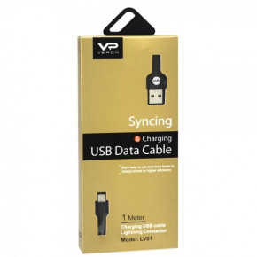  Veron LV01 Lightning USB (2.1A) (2m) Black (BS-000063784) 3