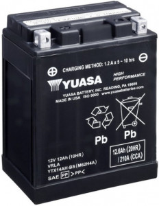   Yuasa 12V 12.6Ah High Performance MF VRLA Battery AGM (YTX14AH-BS)