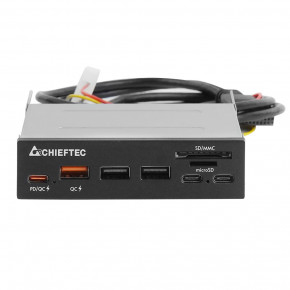 Card Reader 2x USB3.2, 2x Type-C,1x PD3.0, 1x QC3.0 USB, , 3.5  CRD-908H Chieftec (CRD-908H)