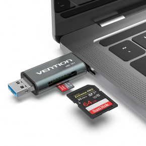  Vention CCHH0 USB 3.0 A/Micro USB-B/ Type-C to SD,TF Gray (CCHH0) 10