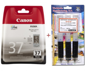  Canon Pixma iP1800/iP1900/iP2600 PG-37Bk +   Black (Set37-inkB)