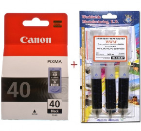  Canon Pixma MP210/MP450/MX310 PG-40Bk +   Black (Set40-inkB)