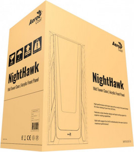  Aerocool NightHawk Tempered Glass (NightHawk-G-BK-v1) Black 9