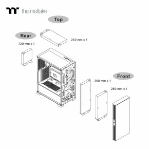  Thermaltake Versa T35 TG RGB/Black/Win/SPCC/Tempered Glass*2/120mm Standard Fan*1 14