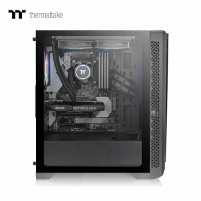  Thermaltake H350 TG RGB/Black/Win/SPCC/Tempered Glass*1/120mm Standard Fan*1 (CA-1R9-00M1WN-0 4