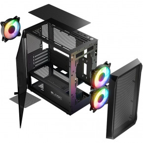  LogicConcept PORTOS MESH+GLASS ARGB fans 3x120mm BLACK   mATX (AM-PORTOS-10-0000000-0002) 14