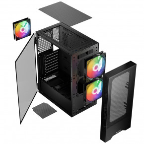  LogicConcept ARYA MESH+GLASS ARGB fans 2x140mm+1x120mm BLACK   ATX (AT-ARYA-10-000000-0002) 13