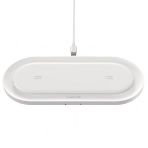    Borofone BQ7 Prominent dual 10W wireless fast charger White (BQ7W)