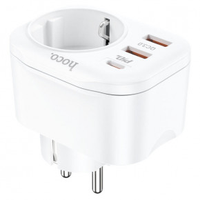   Hoco NS3 Multifunctional socket EU / Type-C / 2 x USB-A White (6931474766175)