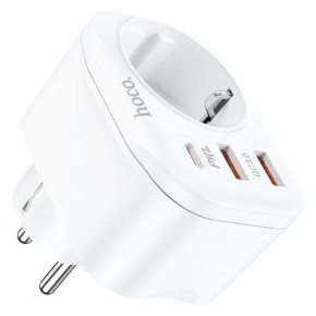   Hoco NS3 Multifunctional socket EU / Type-C / 2 x USB-A White (6931474766175) 3