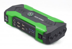     (CarJump Starter)+Power Bank HQ-Tech High-Power 28000mAh, 12V@200/600A, 4xUSB, SOS+LED, Box, Green