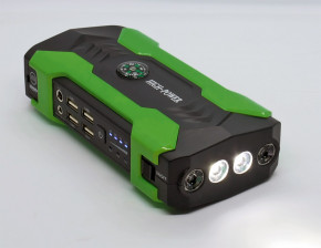     (CarJump Starter)+Power Bank HQ-Tech High-Power 28000mAh, 12V@200/600A, 4xUSB, SOS+LED, Box, Green 4