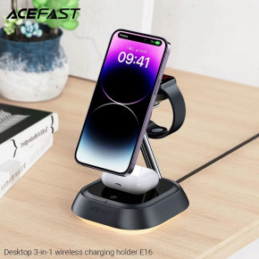    ACEFAST E16 desktop 3-in-1 wireless charging holder Black (AFE16B) 8