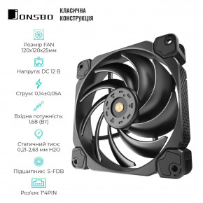  Jonsbo HF120 Black (120mm, 600-2000RPM, 29.2dB, 4pin) 3