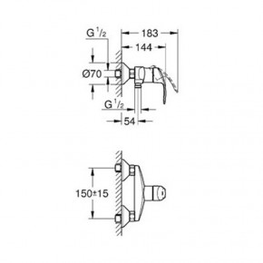   Grohe Eurosmart M-Size 123244M 3