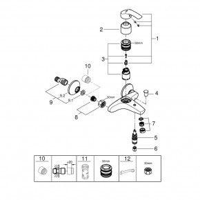     Grohe Eurosmart (23324001+33300002+27389002) (123246R) 3