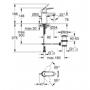  Grohe    Eurosmart Cosmopolitan 32825000 +     Contemporary 40536DC0 3