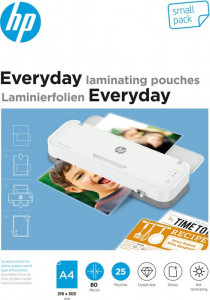    HP Everyday Laminating Pouches, A4, 80 Mic, 216 x 303, 25 pcs (9153)