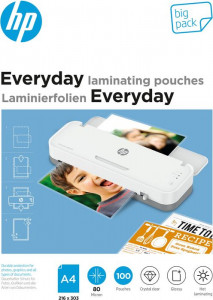    HP Everyday Laminating Pouches, A4, 80 Mic, 216 x 303, 100 pcs (9154)