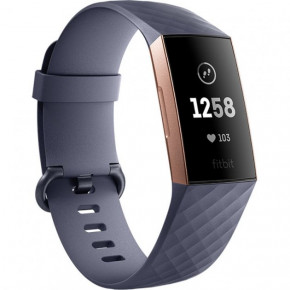 - Fitbit Charge 3 Rose Gold/Blue Gray FB409RGGY