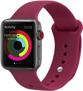  UWatch Silicone Strap for Apple Watch 38/40 mm Rose Red #I/S