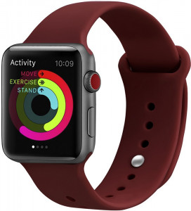  UWatch Silicone Strap for Apple Watch 42/44 mm Wine Red #I/S